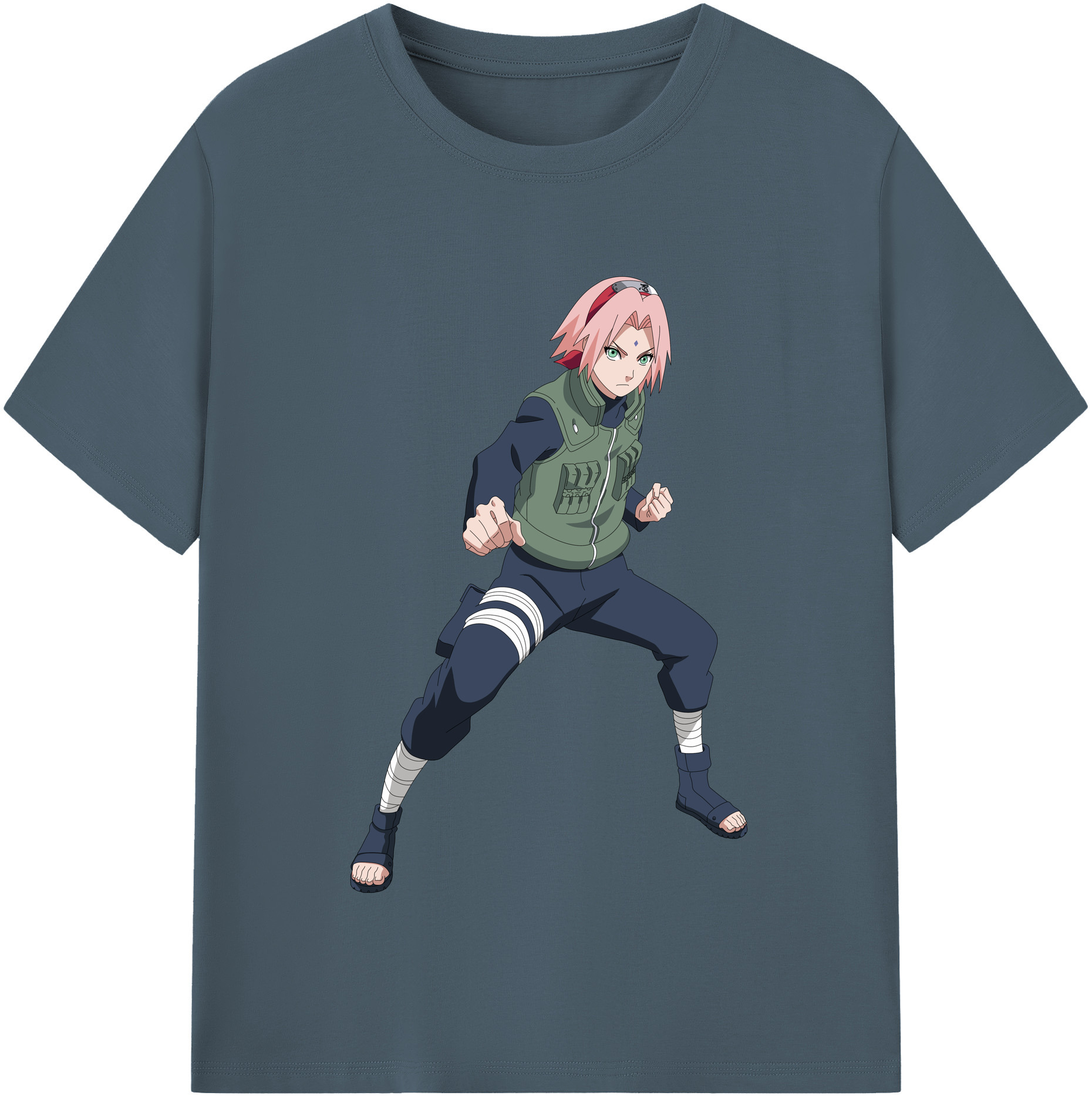 （画像用） NARUTO -ナルト- 春野サクラ Haruno Sakura 綿100％半袖Tシャツ（フロントプリント）
